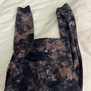 Lululemon black purplish tie dye leggings